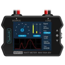 ToolkitRC WM150 Ваттметр 150A 50V, ЖК-дисплей, тестер тока и напряжения, PWM, для RC FPV и зарядки