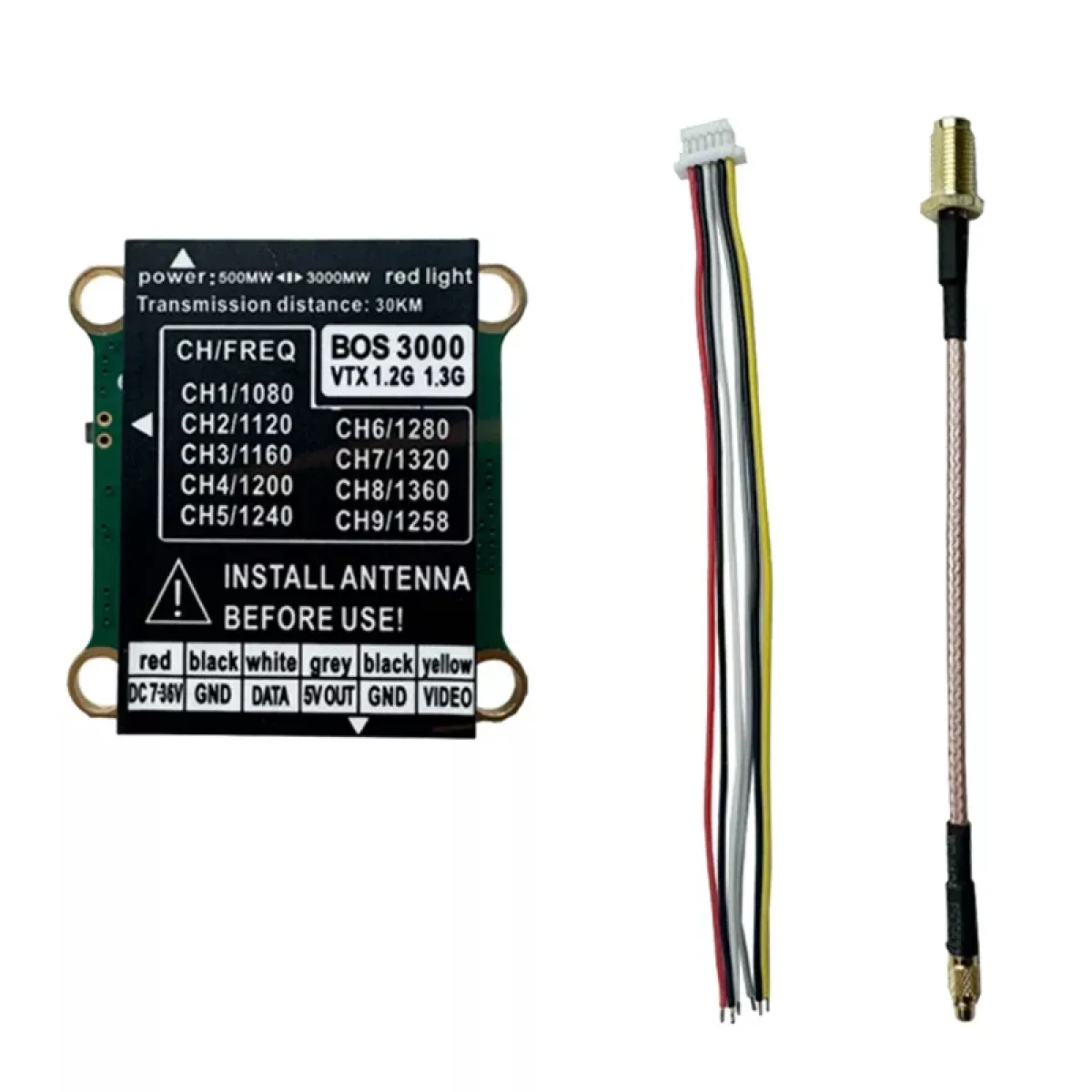 1.2G 1.3G 3W 9CH VTX - мощный 3000мВт FPV передатчик PAL/NTSC для FPV дронов DIY 1.2G 1.3G 3W 9CH VTX - мощный 3000мВт FPV передатчик PAL/NTSC для FPV дронов DIY