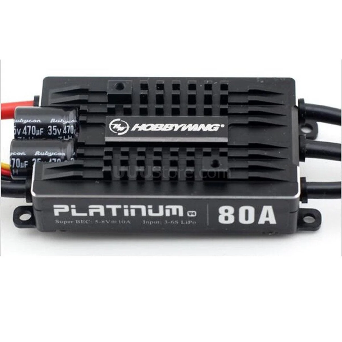 Регулятор HobbyWing Platinum 80A V4 ESC 3S-6S BEC 5-8V 10A для вертолётов 450L-500 класса Регулятор HobbyWing Platinum 80A V4 ESC 3S-6S BEC 5-8V 10A для вертолётов 450L-500 класса