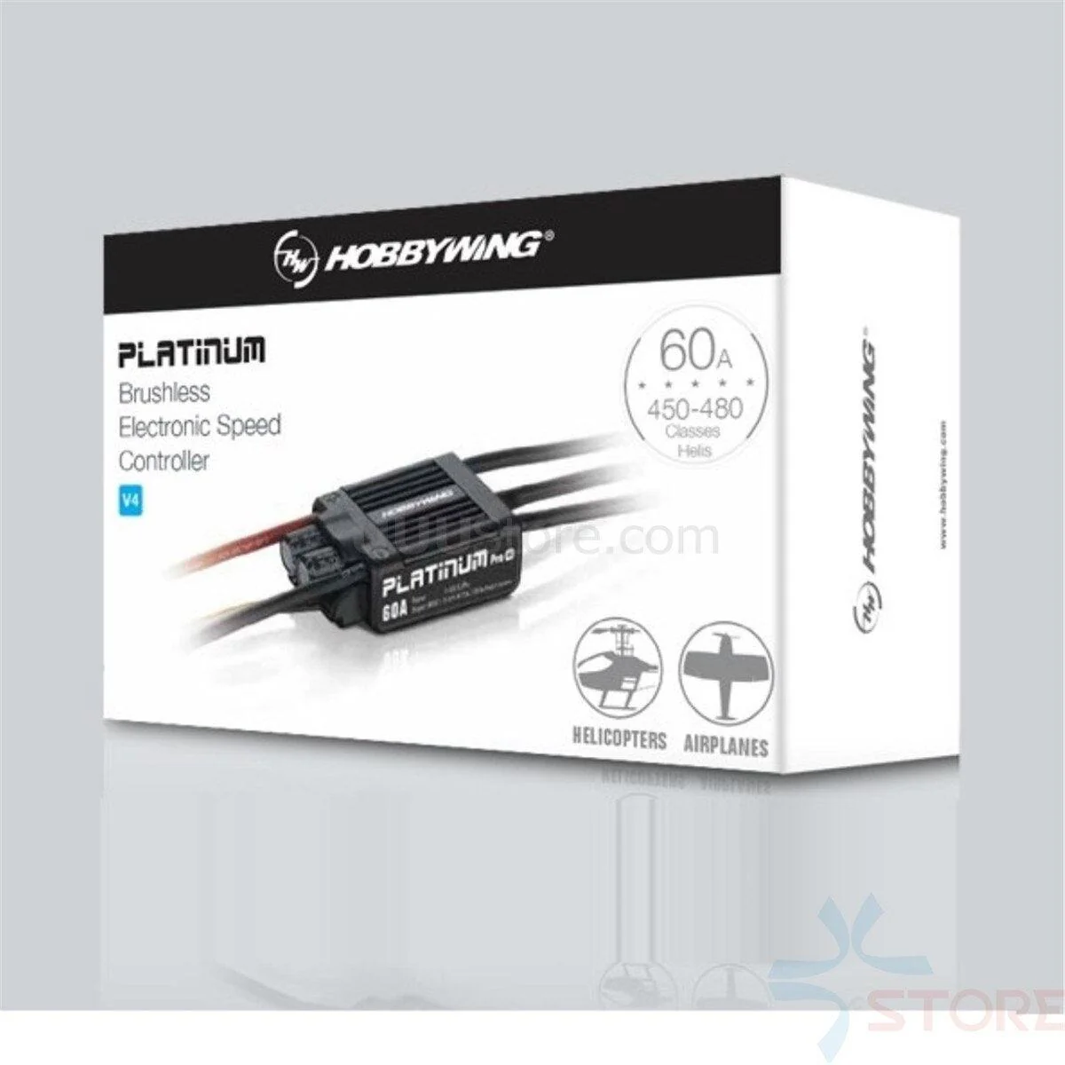 Регулятор HobbyWing Platinum 80A V4 ESC 3S-6S BEC 5-8V 10A для вертолётов 450L-500 класса Регулятор HobbyWing Platinum 80A V4 ESC 3S-6S BEC 5-8V 10A для вертолётов 450L-500 класса