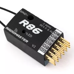 Радиоприёмник RadioMaster R86 V2 2.4ГГц 6-канальный PWM, совместим с D8, D16, SFHSS
