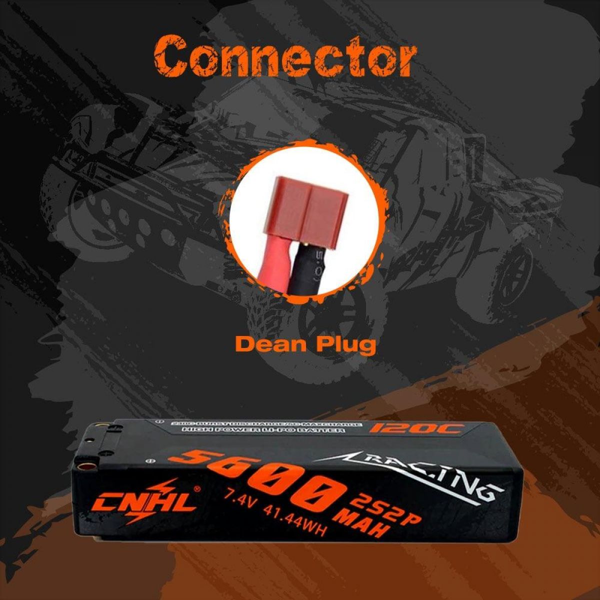 CNHL 7.4V 5600mAh Lipo 2S аккумулятор 120C Hard Case Deans T EC5 для FPV дрона, авто, танка, лодки CNHL 7.4V 5600mAh Lipo 2S аккумулятор 120C Hard Case Deans T EC5 для FPV дрона, авто, танка, лодки