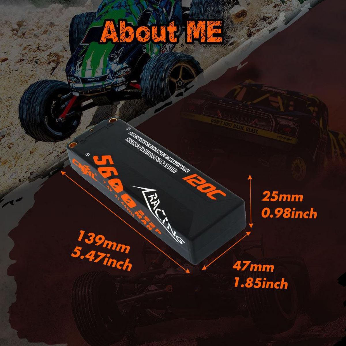 CNHL 7.4V 5600mAh Lipo 2S аккумулятор 120C Hard Case Deans T EC5 для FPV дрона, авто, танка, лодки CNHL 7.4V 5600mAh Lipo 2S аккумулятор 120C Hard Case Deans T EC5 для FPV дрона, авто, танка, лодки