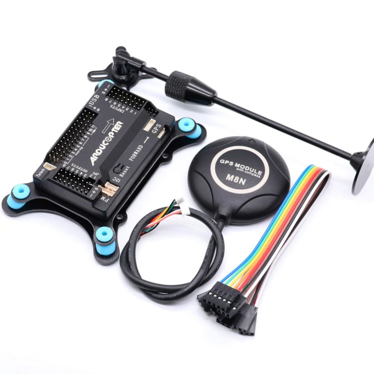 Контроллер полёта APM2.8 Ardupilot + GPS M8N с компасом, держателем и демпфером для квадрокоптера Контроллер полёта APM2.8 Ardupilot + GPS M8N с компасом, держателем и демпфером для квадрокоптера