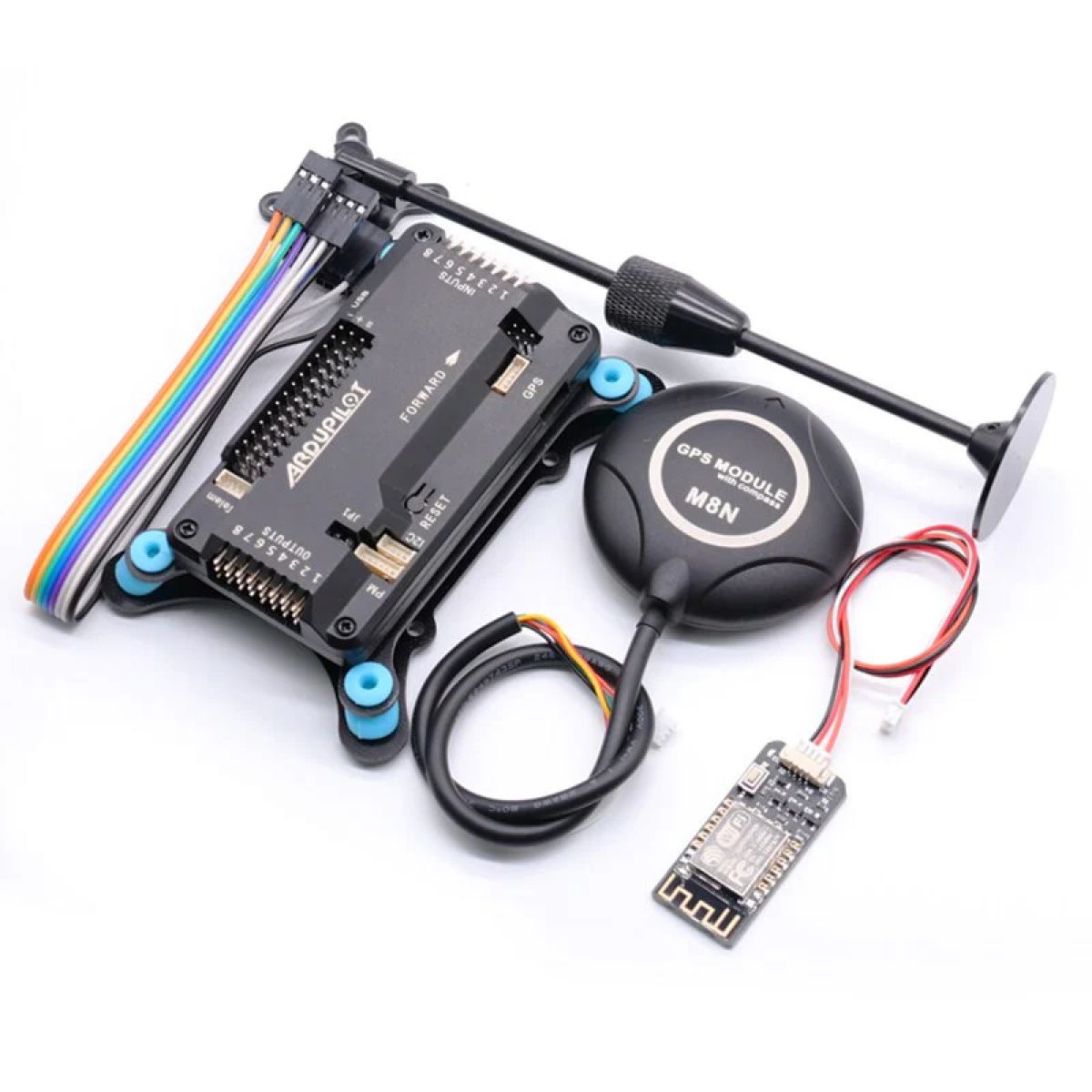 Контроллер полёта APM2.8 Ardupilot + GPS M8N с компасом, держателем и демпфером для квадрокоптера Контроллер полёта APM2.8 Ardupilot + GPS M8N с компасом, держателем и демпфером для квадрокоптера