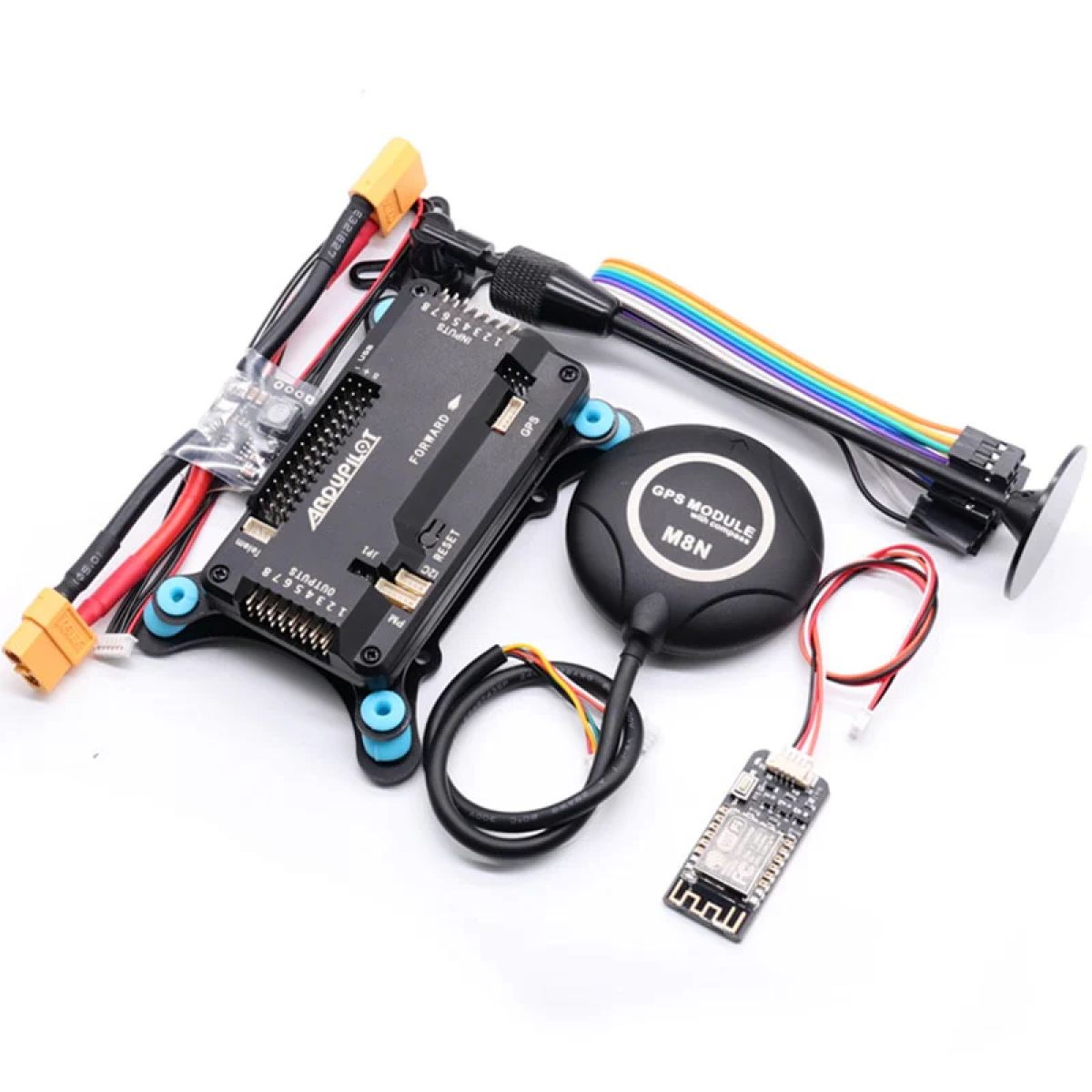 Контроллер полёта APM2.8 Ardupilot + GPS M8N с компасом, держателем и демпфером для квадрокоптера Контроллер полёта APM2.8 Ardupilot + GPS M8N с компасом, держателем и демпфером для квадрокоптера
