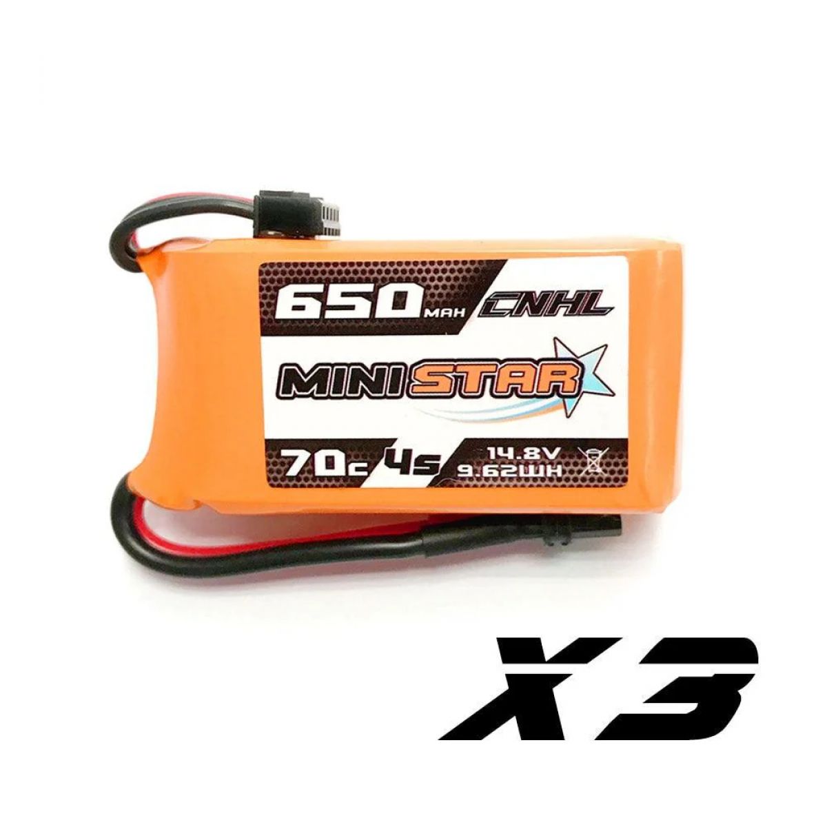 Аккумулятор 3шт CNHL 14.8В 650мАч 4S 70C MiniStar XT30U для FPV квадрокоптера и мини-дрона Аккумулятор 3шт CNHL 14.8В 650мАч 4S 70C MiniStar XT30U для FPV квадрокоптера и мини-дрона