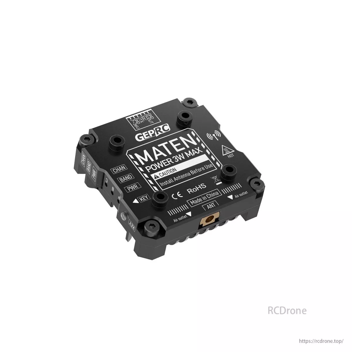 GEPRC MATEN 5.8G 3W VTX PRO для FPV дрона – 80 каналов, IRC Tramp, 3000мВт, MMCX, 7-36В GEPRC MATEN 5.8G 3W VTX PRO для FPV дрона – 80 каналов, IRC Tramp, 3000мВт, MMCX, 7-36В
