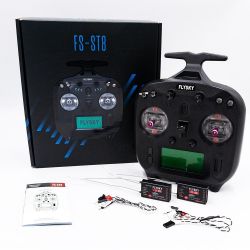 FlySky FS-ST8 2.4ГГц 10CH Радиопередатчик с ANT RGB Assistant 3.0 и приёмником SR8 для RC дрона, самолёта, авто, лодки