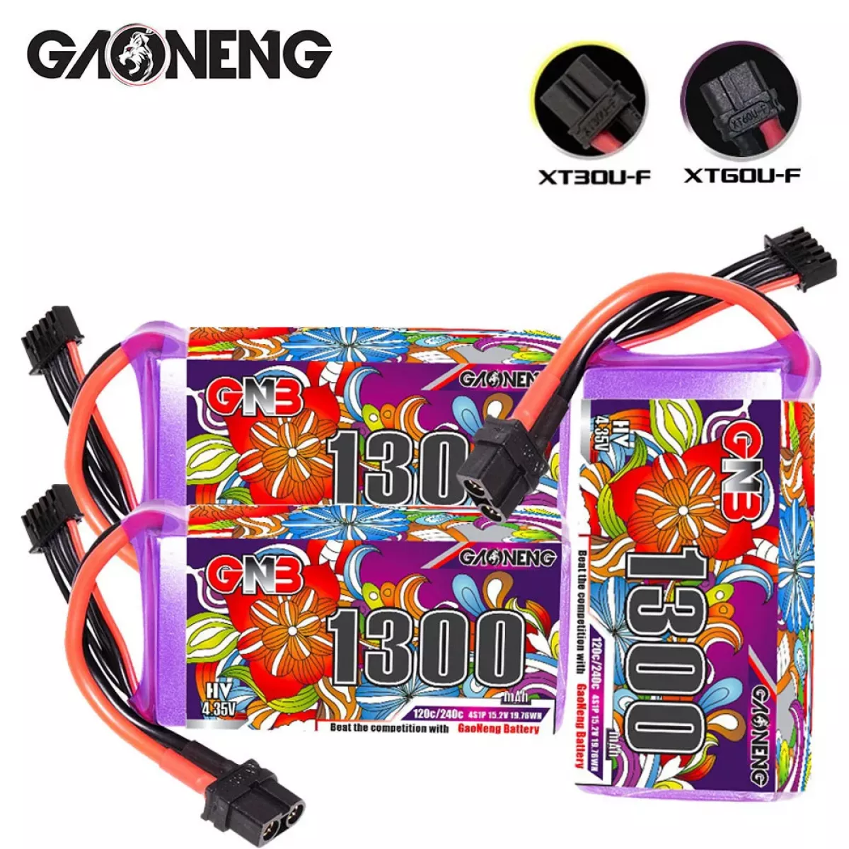 Аккумулятор GNB 4S HV 15.2V 1300mAh 120C/240C LiPo для дрона Аккумулятор GNB 4S HV 15.2V 1300mAh 120C/240C LiPo для дрона