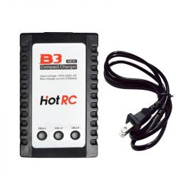 Зарядное устройство HotRC B3 для LiPo 7.4V/11.1V 2S/3S, 10W, 110-240V, EU/US, кабель, RC
