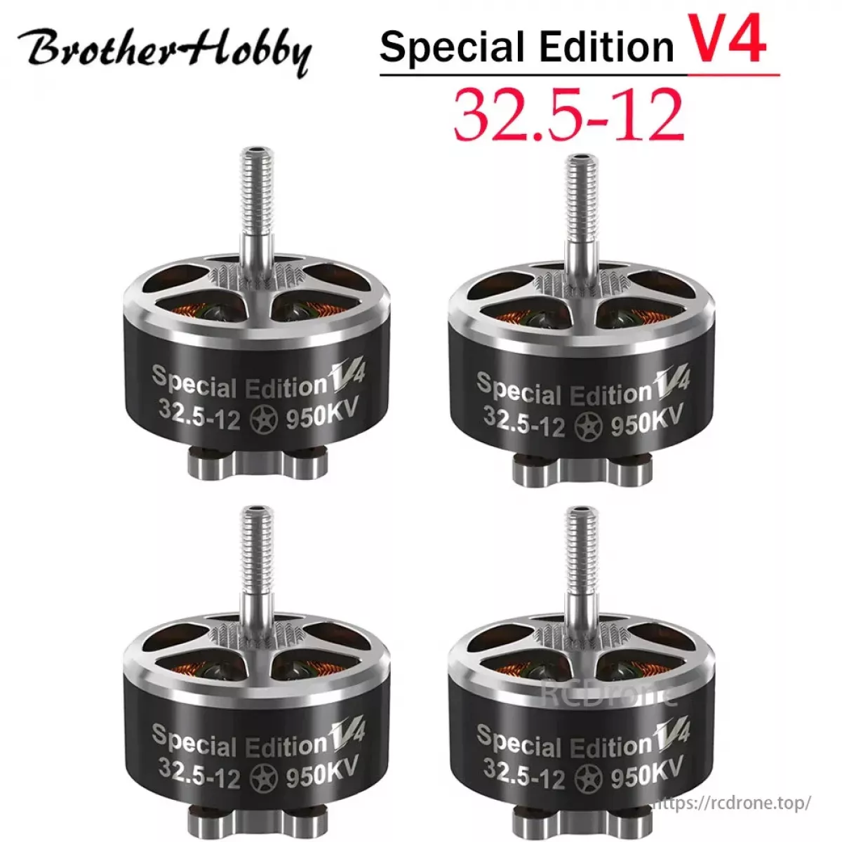 Бесколлекторный мотор BrotherHobby V4 32512 580KV/950KV/1050KV для FPV дронов 9–13 дюймов Бесколлекторный мотор BrotherHobby V4 32512 580KV/950KV/1050KV для FPV дронов 9–13 дюймов