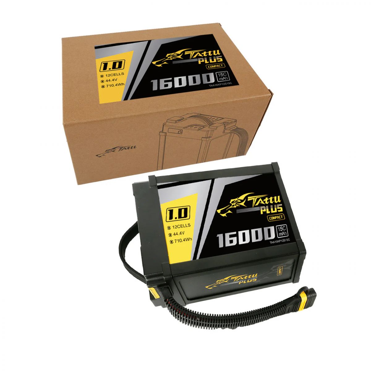 Tattu Plus 1.0 Компакт 16000мАч 44.4В 15C 12S1P LiPo смарт-аккумулятор с разъёмом AS150U Tattu Plus 1.0 Компакт 16000мАч 44.4В 15C 12S1P LiPo смарт-аккумулятор с разъёмом AS150U