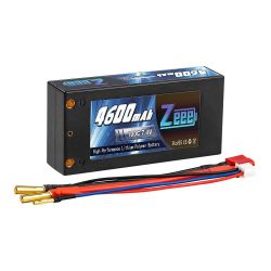 Аккумулятор Zeee 2S Shorty Lipo 7.4V 4600mAh 100C с разъемом Deans Ultra Plug 4мм для авто, дрона, лодки