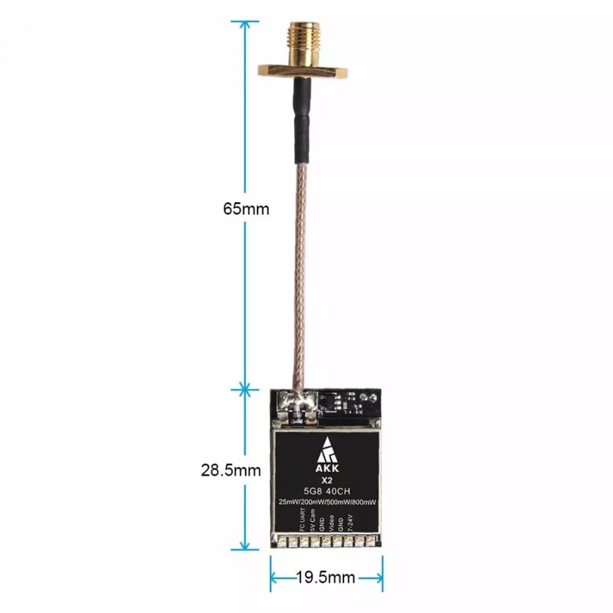 AKK X2P/X2 5.8ГГц 40CH VTX – видеопередатчик FPV, 0.01–800mW, совместим с Betaflight OSD FC AKK X2P/X2 5.8ГГц 40CH VTX – видеопередатчик FPV, 0.01–800mW, совместим с Betaflight OSD FC