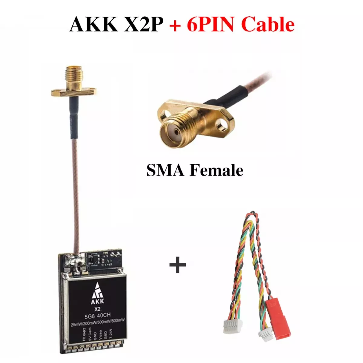 AKK X2P/X2 5.8ГГц 40CH VTX – видеопередатчик FPV, 0.01–800mW, совместим с Betaflight OSD FC AKK X2P/X2 5.8ГГц 40CH VTX – видеопередатчик FPV, 0.01–800mW, совместим с Betaflight OSD FC
