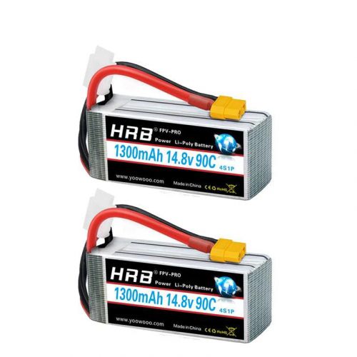 2шт. HRB LiPo 4S/5S/6S 14.8В/18.5В/22.2В 1300–2200мАч 50C/100C XT60 для RC FPV квадрокоптера