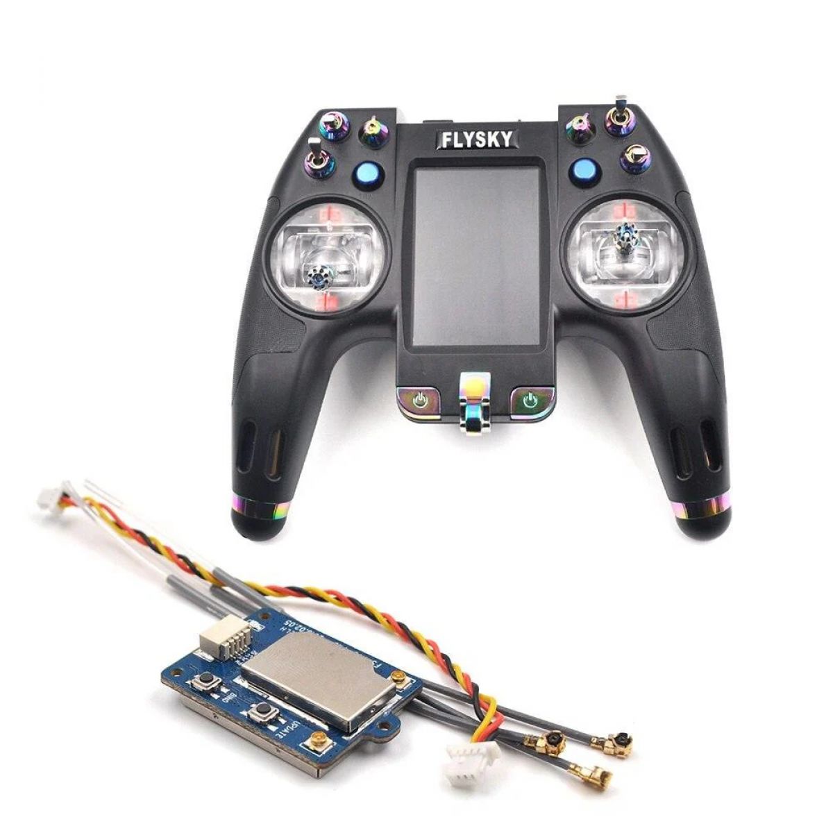Передатчик Flysky FS-NV14 2.4G 14CH с сенсорным экраном 3.5" + 2 приёмника для FPV дрона/самолёта Передатчик Flysky FS-NV14 2.4G 14CH с сенсорным экраном 3.5" + 2 приёмника для FPV дрона/самолёта