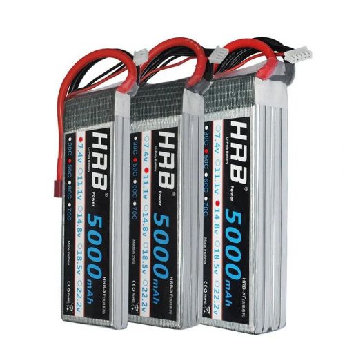 Аккумулятор HRB Lipo 2S-6S 5000mAh 7.4-22.2V 50C XT60 Deans EC5 для RC самолетов, авто Axial