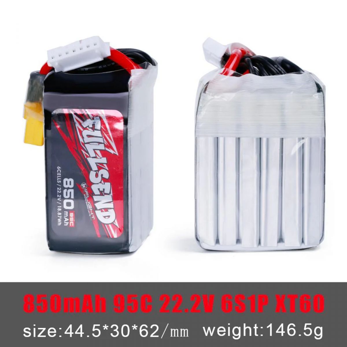 Аккумулятор iFlight FULLSEND 4S/6S 850mAh 95C Lipo с разъёмом XT30/XT60 для FPV дронов Аккумулятор iFlight FULLSEND 4S/6S 850mAh 95C Lipo с разъёмом XT30/XT60 для FPV дронов