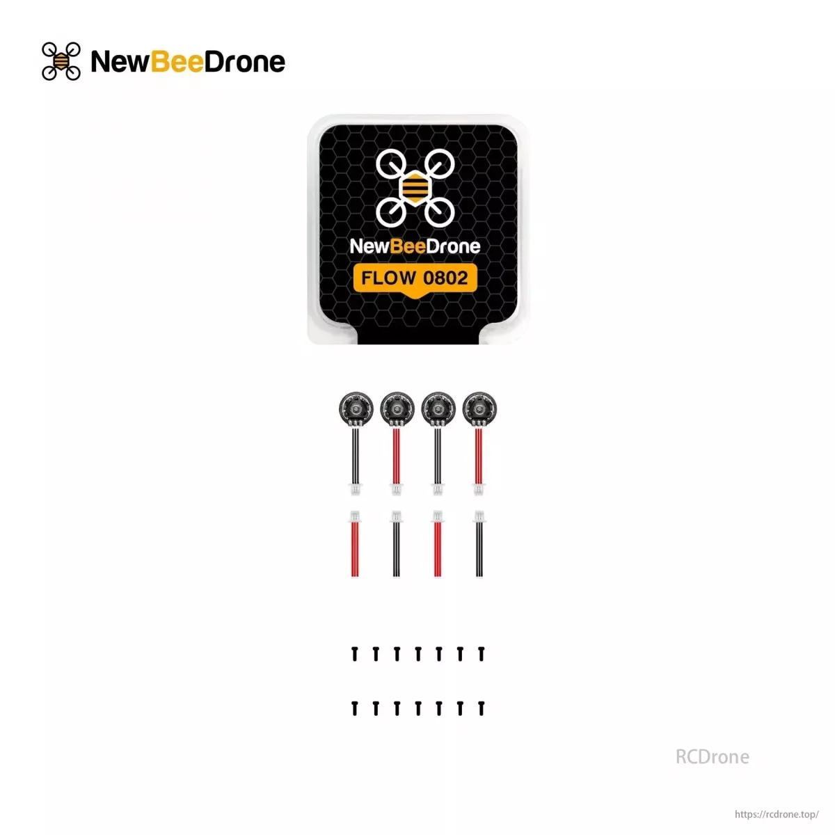 4шт NewBeeDrone Flow 0802 19000KV/27000KV 1S FPV моторы с двумя подшипниками для Whoop 4шт NewBeeDrone Flow 0802 19000KV/27000KV 1S FPV моторы с двумя подшипниками для Whoop