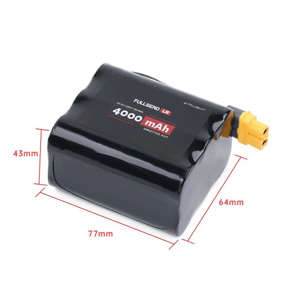 Аккумулятор iFlight FULLSEND 6S 4000мАч 22.2В Li-Ion LR INR21700-40T с разъемом XT60H для FPV дронов Аккумулятор iFlight FULLSEND 6S 4000мАч 22.2В Li-Ion LR INR21700-40T с разъемом XT60H для FPV дронов