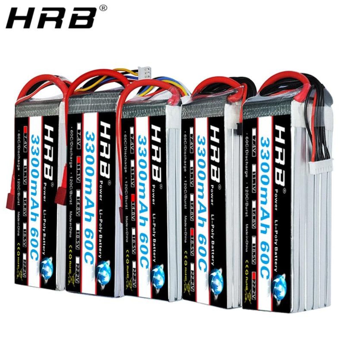 HRB LiPo аккумулятор 2S 7.4V/3S 11.1V/4S 14.8V/5S/6S, 3300mAh, T Deans/XT60, для квадрокоптеров/FPV HRB LiPo аккумулятор 2S 7.4V/3S 11.1V/4S 14.8V/5S/6S, 3300mAh, T Deans/XT60, для квадрокоптеров/FPV