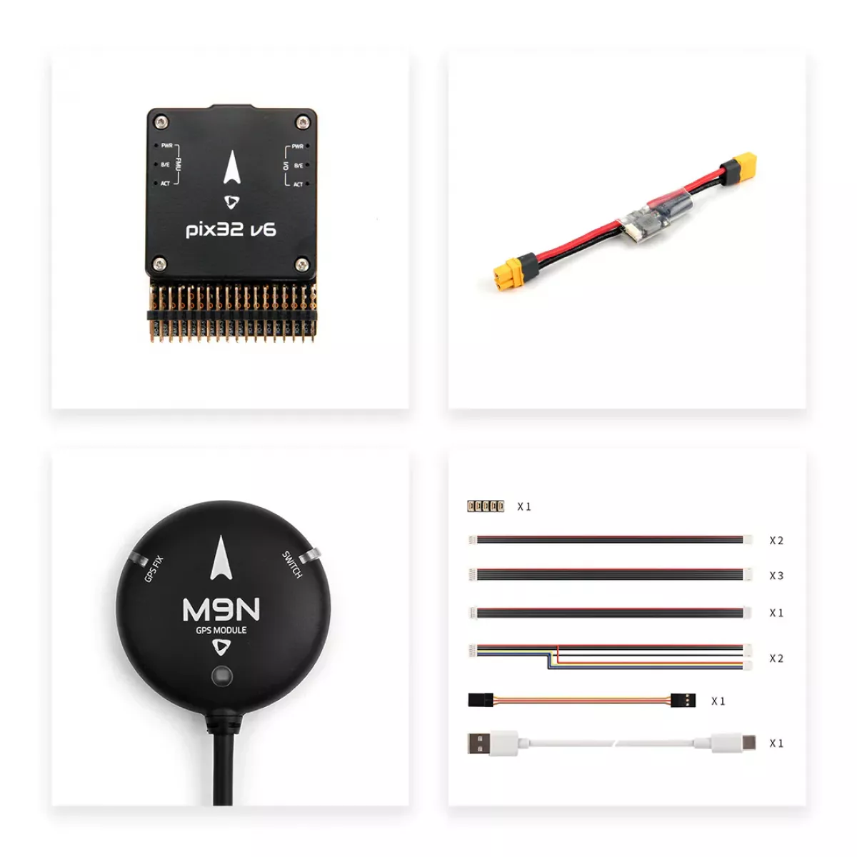 Контроллер полёта Holybro Pix32 v6 STM32H743, стандартный/мини комплект с GPS M8N/M9N/M10 Контроллер полёта Holybro Pix32 v6 STM32H743, стандартный/мини комплект с GPS M8N/M9N/M10
