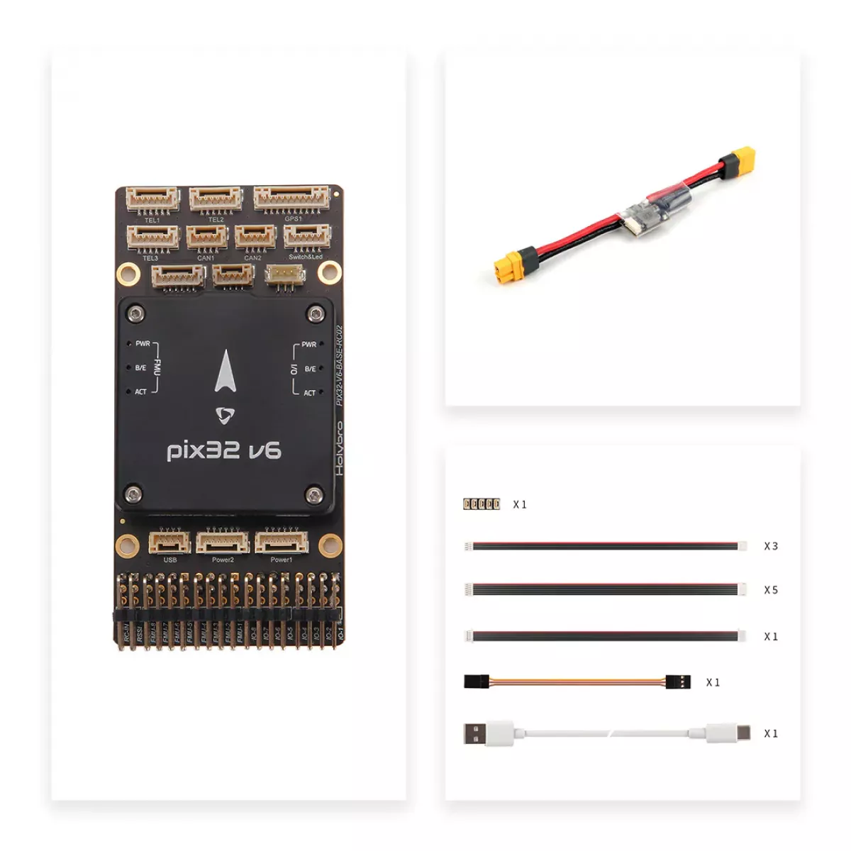 Контроллер полёта Holybro Pix32 v6 STM32H743, стандартный/мини комплект с GPS M8N/M9N/M10 Контроллер полёта Holybro Pix32 v6 STM32H743, стандартный/мини комплект с GPS M8N/M9N/M10