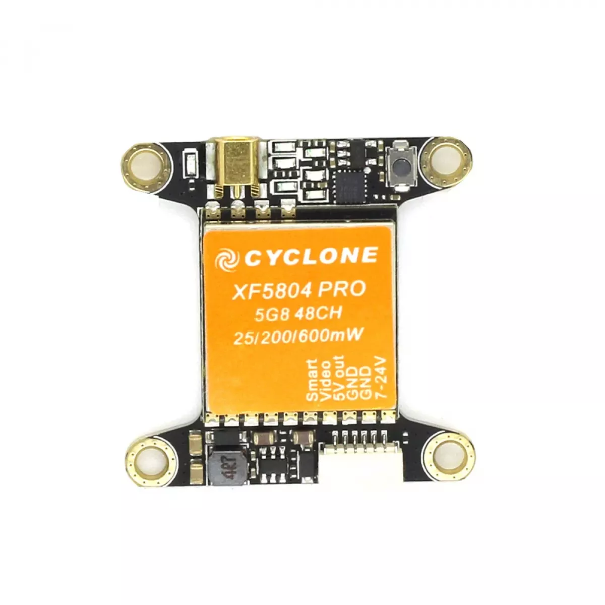 Cyclone XF5804 PRO VTX 5.8ГГц 48К 25/200/600мВт FPV видеопередатчик OSD MMCX переключаемый Cyclone XF5804 PRO VTX 5.8ГГц 48К 25/200/600мВт FPV видеопередатчик OSD MMCX переключаемый