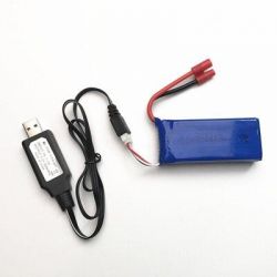 Зарядное устройство и 3 батареи 7.4V 2500mAh для Syma X8C/X8W/X8G/X8HC/X8HW/X8HG, комплект проводов