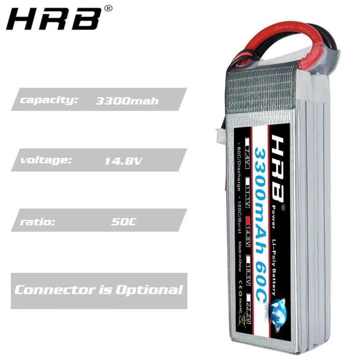 HRB 4S 14.8V Lipo аккумулятор 3300mAh XT60 T-Deans EC5 XT90 60C для Truggy Rally 1/8 Вертолет Авто HRB 4S 14.8V Lipo аккумулятор 3300mAh XT60 T-Deans EC5 XT90 60C для Truggy Rally 1/8 Вертолет Авто