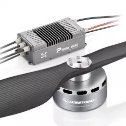 Бесколлекторный мотор Hobbywing P50M 400В 9KV/11KV, 104кг, ESC 80A, винт 64x20", для дронов 60мм