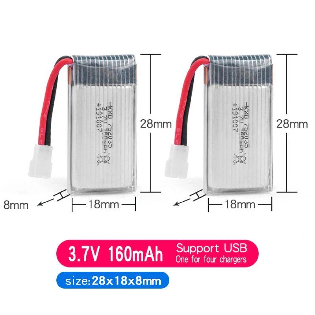 Аккумулятор LiPo 3.7В 160/250/300/500 мАч для RC самолётов FX620 FX820 F22 SU57 Mige530 Аккумулятор LiPo 3.7В 160/250/300/500 мАч для RC самолётов FX620 FX820 F22 SU57 Mige530