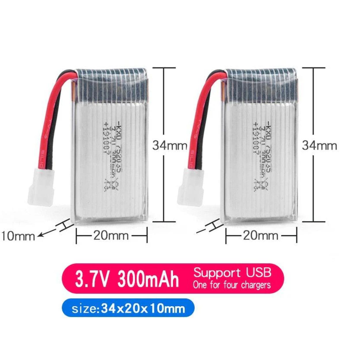 Аккумулятор LiPo 3.7В 160/250/300/500 мАч для RC самолётов FX620 FX820 F22 SU57 Mige530 Аккумулятор LiPo 3.7В 160/250/300/500 мАч для RC самолётов FX620 FX820 F22 SU57 Mige530