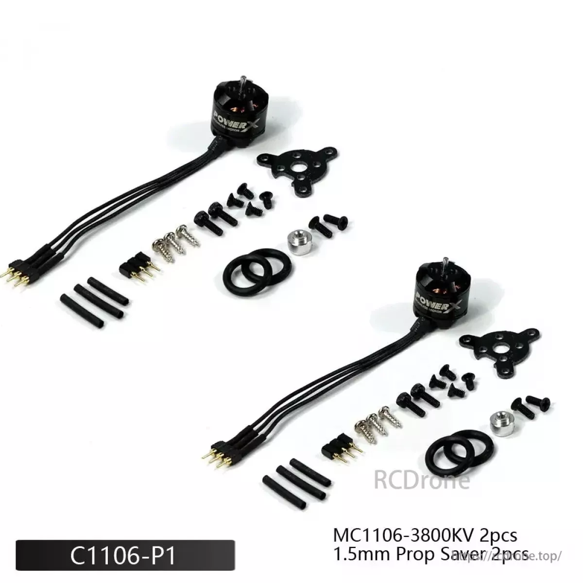 PowerX MC1106 3800KV бесщеточный мотор 1S–2S с ESC 5A, 5030 пропеллером и креплением для микро RC самолёта и FPV дрона PowerX MC1106 3800KV бесщеточный мотор 1S–2S с ESC 5A, 5030 пропеллером и креплением для микро RC самолёта и FPV дрона
