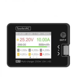 ToolkitRC M7 — зарядное устройство 200Вт 10A DC для 1-6S Lipo, балансир, тестер напряжения и сервоприводов