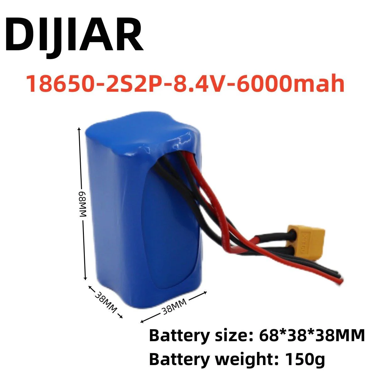 Аккумулятор 7.4В 6000мАч 18650 LiPo для Udi U12A, Syma S033g, Q1, H100–H103, FT009, разъёмы EL-3P/XT60 Аккумулятор 7.4В 6000мАч 18650 LiPo для Udi U12A, Syma S033g, Q1, H100–H103, FT009, разъёмы EL-3P/XT60