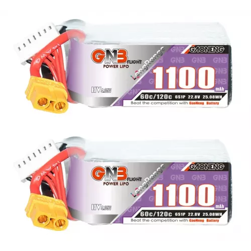 Аккумулятор GaoNeng GNB 6S HV 22.8V 1100mAh 60C/120C LiPo для гоночных FPV квадрокоптеров
