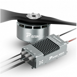Бесколлекторный мотор Hobbywing P65M 400В/355В, тяга 130кг, 72" проп, UAVCAN/RS485 ESC для дронов