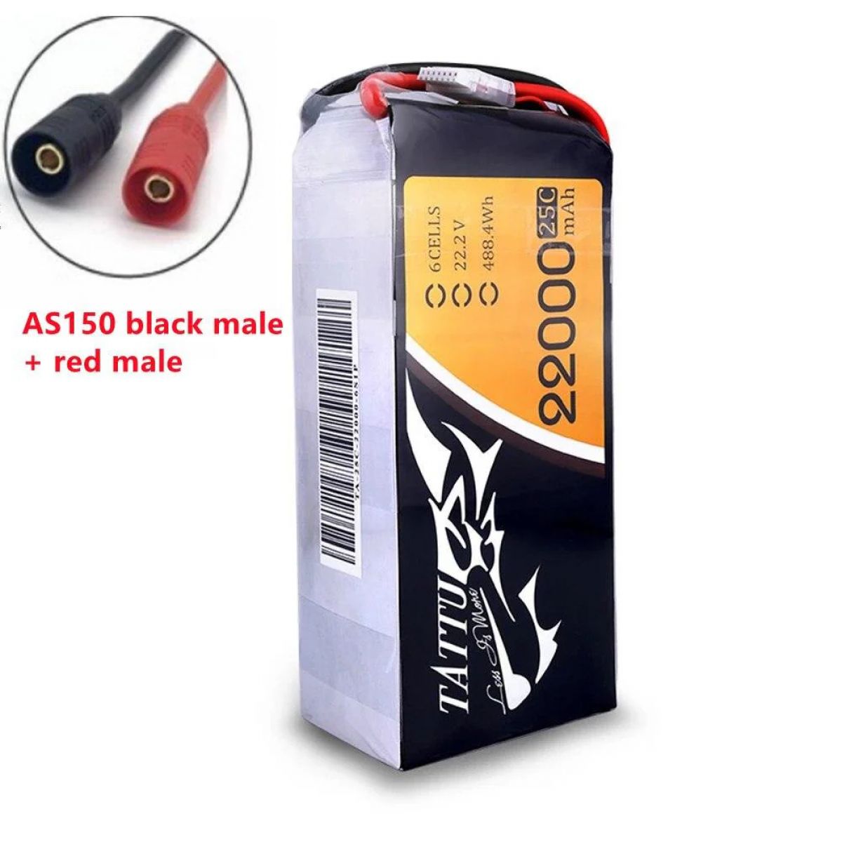 Аккумулятор TATTU 22000mAh 22.2V 6S 488Wh LiPO 25C для FPV дрона, гексакоптера, агродрона Аккумулятор TATTU 22000mAh 22.2V 6S 488Wh LiPO 25C для FPV дрона, гексакоптера, агродрона