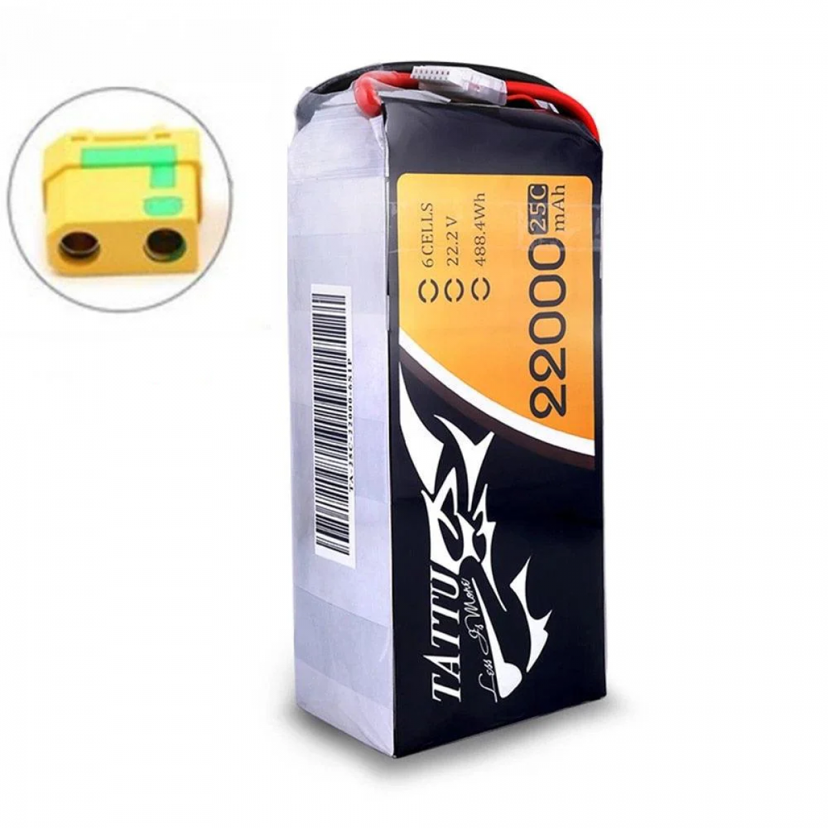 Аккумулятор TATTU 22000mAh 22.2V 6S 488Wh LiPO 25C для FPV дрона, гексакоптера, агродрона Аккумулятор TATTU 22000mAh 22.2V 6S 488Wh LiPO 25C для FPV дрона, гексакоптера, агродрона