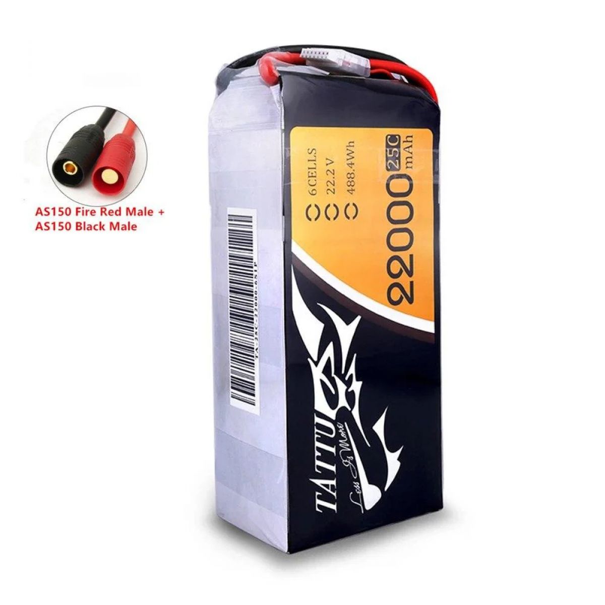 Аккумулятор TATTU 22000mAh 22.2V 6S 488Wh LiPO 25C для FPV дрона, гексакоптера, агродрона Аккумулятор TATTU 22000mAh 22.2V 6S 488Wh LiPO 25C для FPV дрона, гексакоптера, агродрона