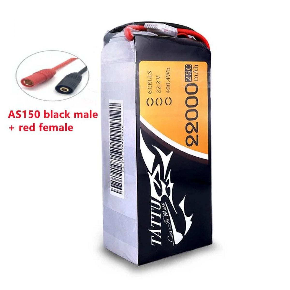 Аккумулятор TATTU 22000mAh 22.2V 6S 488Wh LiPO 25C для FPV дрона, гексакоптера, агродрона Аккумулятор TATTU 22000mAh 22.2V 6S 488Wh LiPO 25C для FPV дрона, гексакоптера, агродрона
