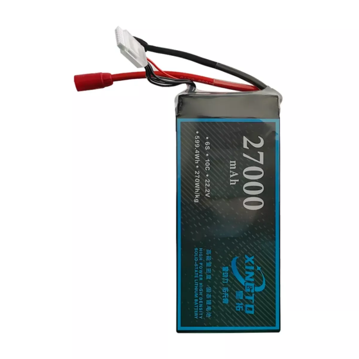 XINGTO 22.2V 6S 27000mAh 10C LiPo — аккумулятор высокой плотности для БПЛА, полутвердотельный XINGTO 22.2V 6S 27000mAh 10C LiPo — аккумулятор высокой плотности для БПЛА, полутвердотельный