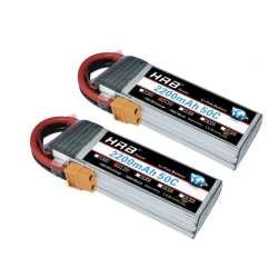 Комплект 2 шт. HRB Lipo батарей 2S-6S 7.4V-22.2V 1500-6000mAh для RC моделей, дронов и самолётов