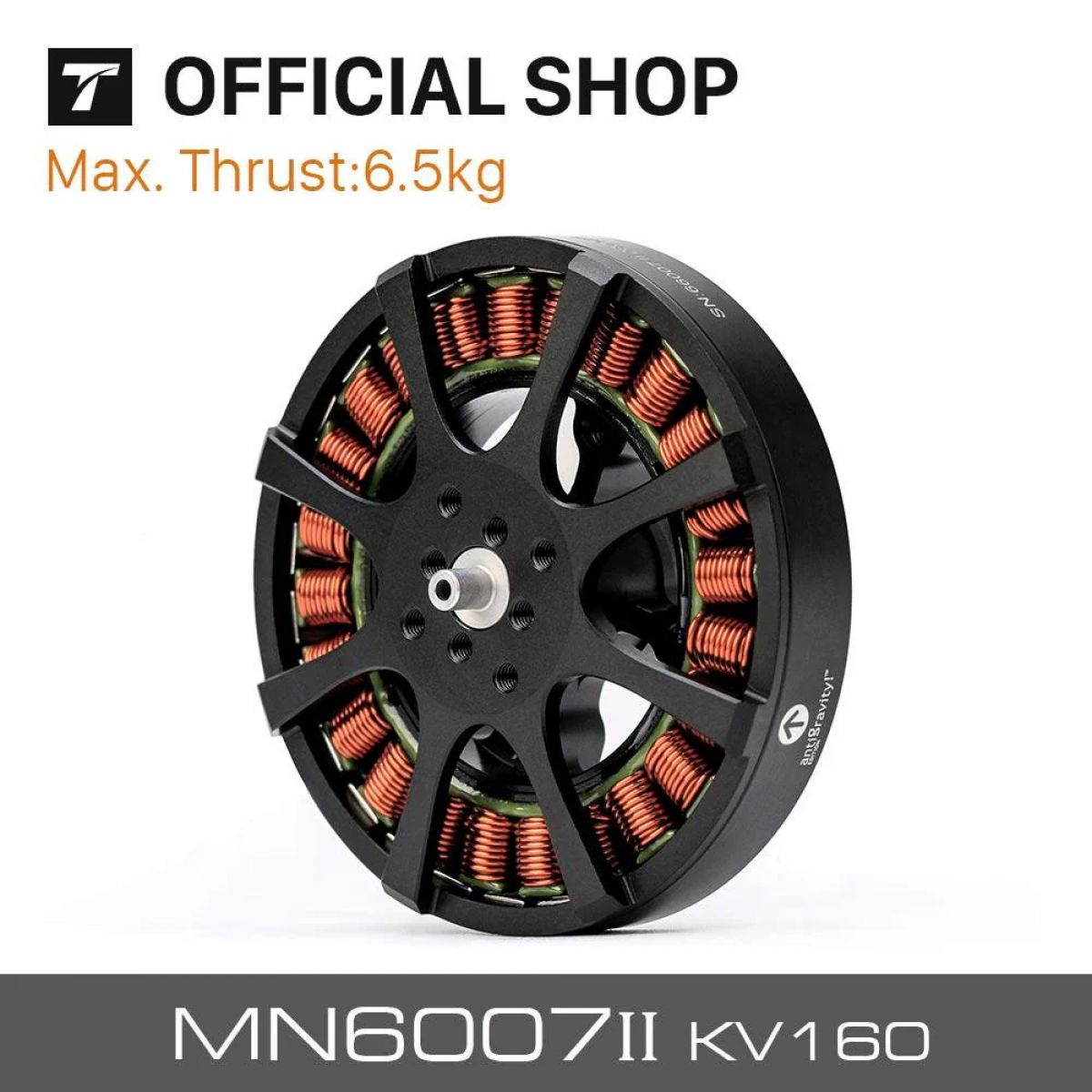 Бесколлекторный мотор T-MOTOR MN6007II KV160/KV320 для дронов, 12S, тяга 6.4кг, проп 21-22" Бесколлекторный мотор T-MOTOR MN6007II KV160/KV320 для дронов, 12S, тяга 6.4кг, проп 21-22"