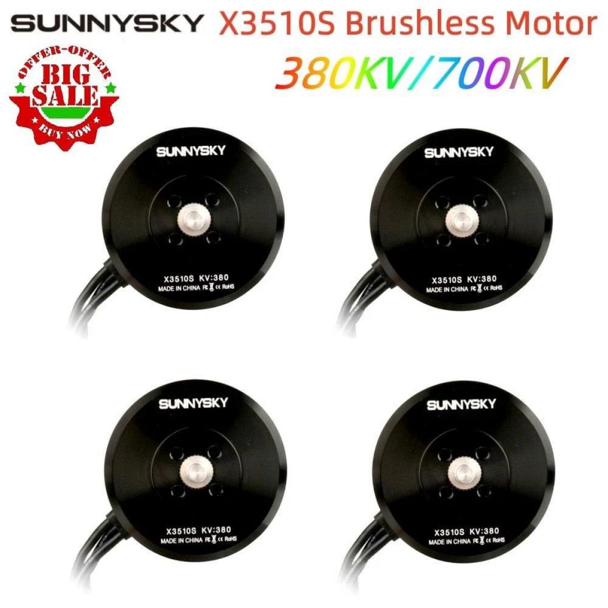 1/2/4шт Sunnysky X3510S 380KV 700KV бесколлекторный мотор для квадрокоптера, дрона, RC самолёта 1/2/4шт Sunnysky X3510S 380KV 700KV бесколлекторный мотор для квадрокоптера, дрона, RC самолёта