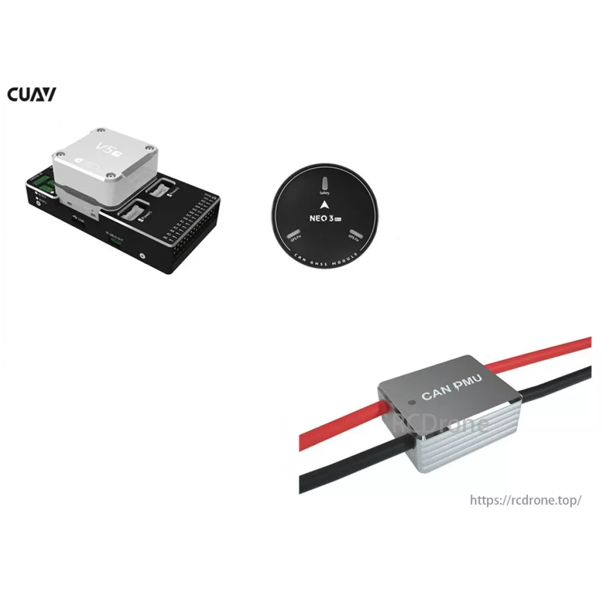 Контроллер полёта CUAV Pixhawk V5+ FPV с GPS NEO 3 Pro и модулем CAN Power PMU Combo Контроллер полёта CUAV Pixhawk V5+ FPV с GPS NEO 3 Pro и модулем CAN Power PMU Combo