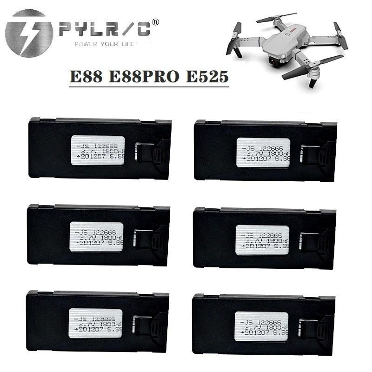 Аккумулятор 3.7V 1800mAh для дрона E88/E88PRO/LS-E525/E525 PRO, модульный, 1–10 шт. Аккумулятор 3.7V 1800mAh для дрона E88/E88PRO/LS-E525/E525 PRO, модульный, 1–10 шт.